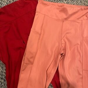 Aeropostale 2 Women's Vibrant Red and Peach Leggings-M